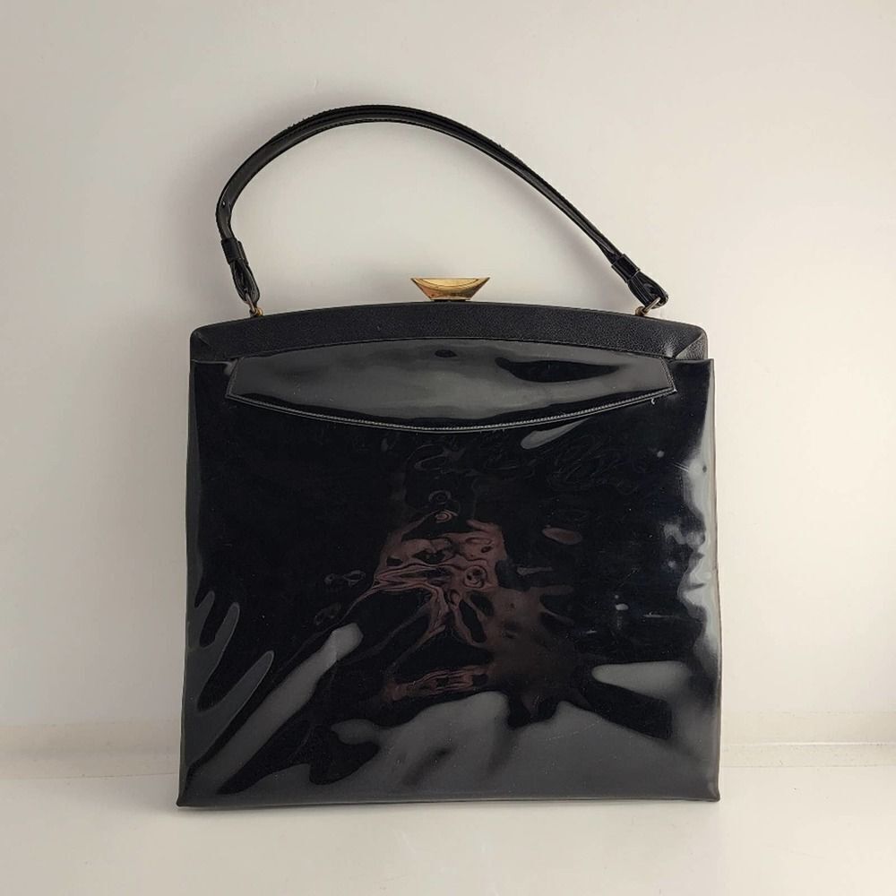 Vintage Lewis black patent leather bag